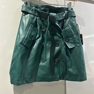 Forever 21 Teal Mini Skirt with Button Detail